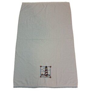 Lighthouse Bath Towel 100% Cotton White Saturday Knight Ltd Nautical Beach House
